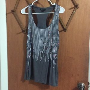 Forever 21 gray sequin tank top